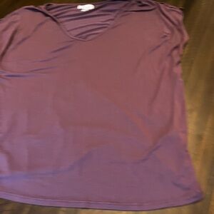 Velvet by Graham & Spencer Short Sleeve Plum Top